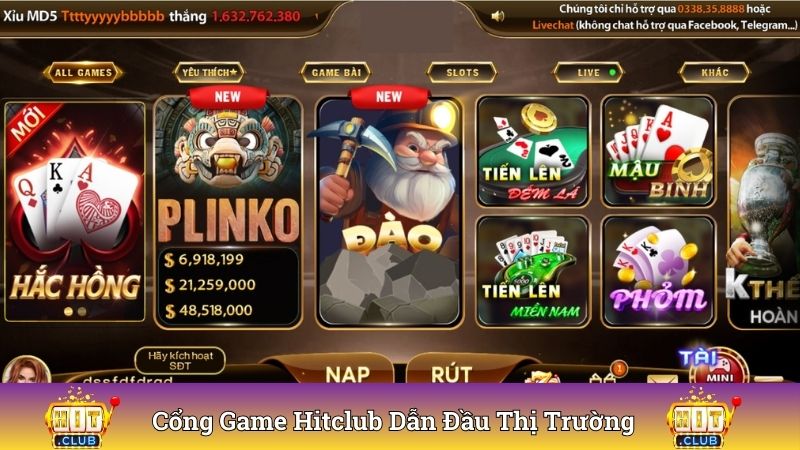 Cổng game Hitclub đang nằm trong top thương hiệu dẫn đầu thị trường