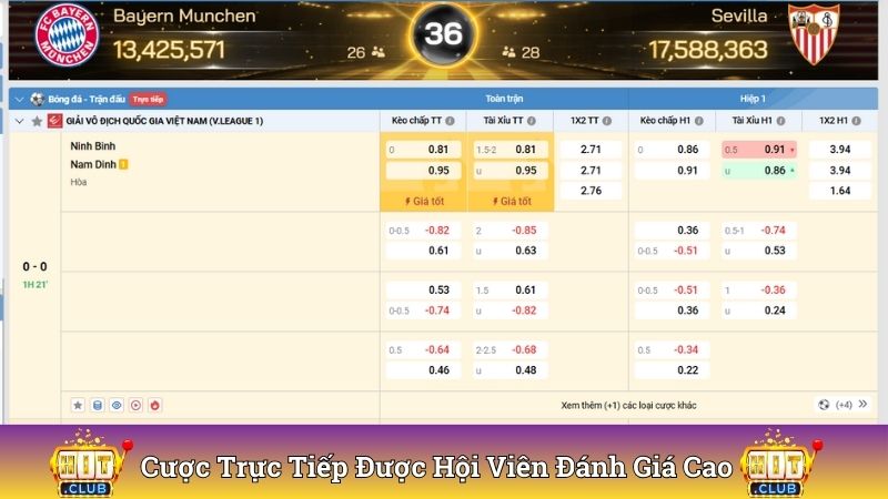 Cược trực tiếp được thành viên đánh giá cao
