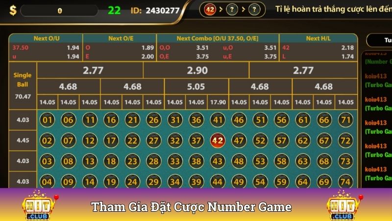 Tham gia đặt cược Number game đổi gió cực nhanh